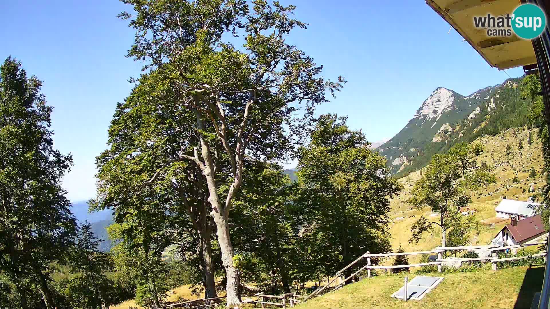 Planina Razor Mountain Hut live cam (1315) | view to Tolminski Migovec