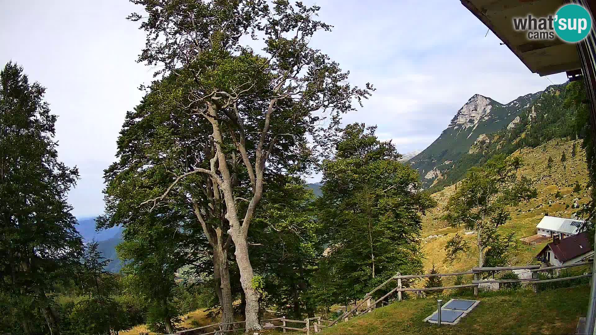 Cámara en vivo de la cabaña de montaña Planina Razor (1315) | vista hacia Tolminski Migovec