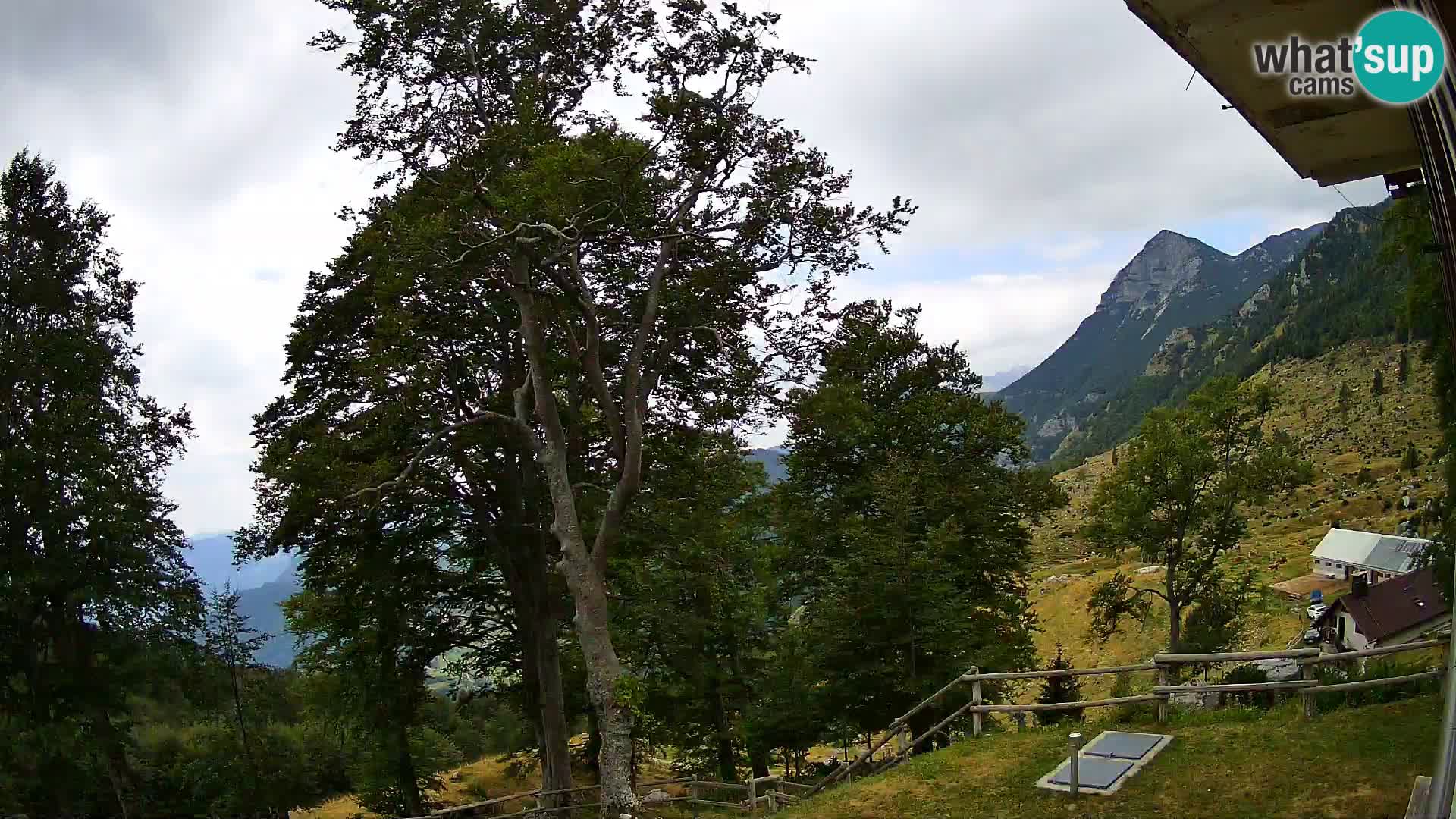 Baita di montagna Planina Razor webcam (1315) | vista su Tolminski Migovec