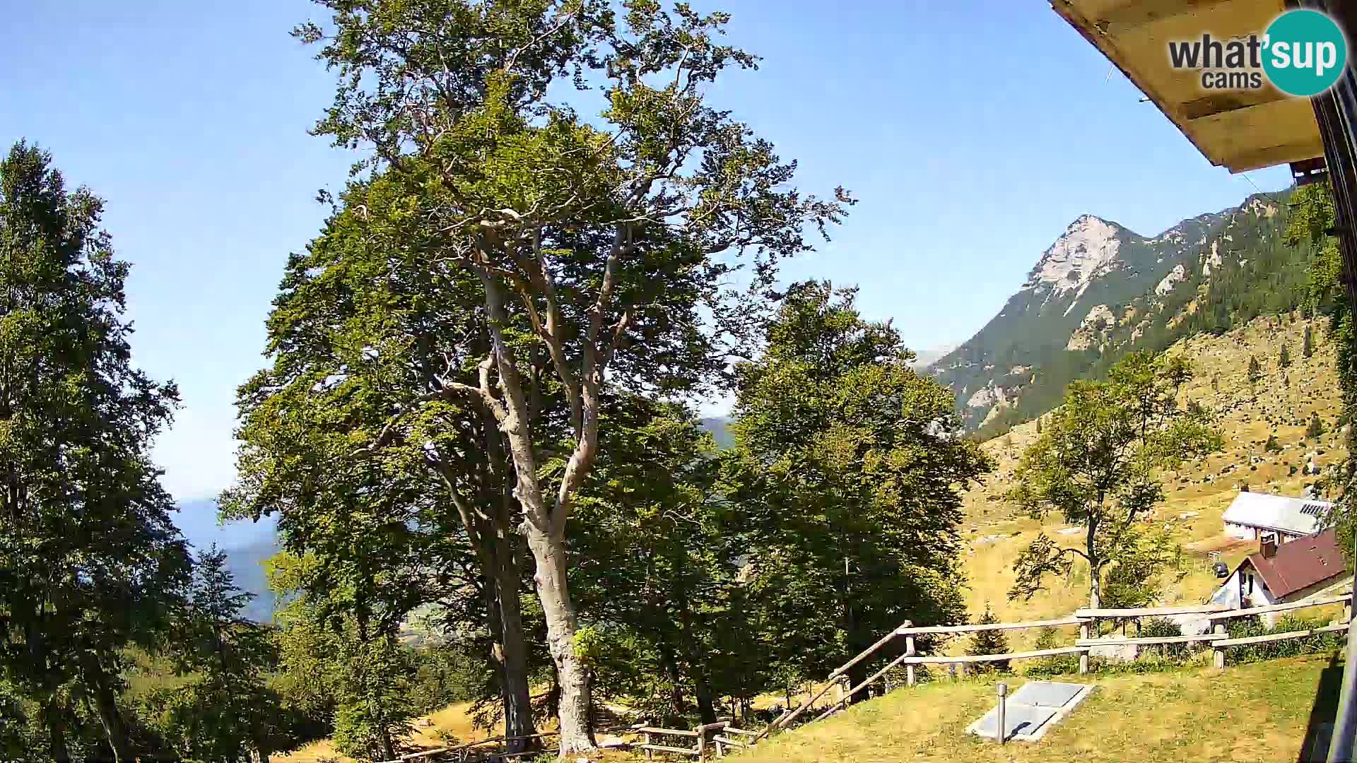 Cámara en vivo de la cabaña de montaña Planina Razor (1315) | vista hacia Tolminski Migovec