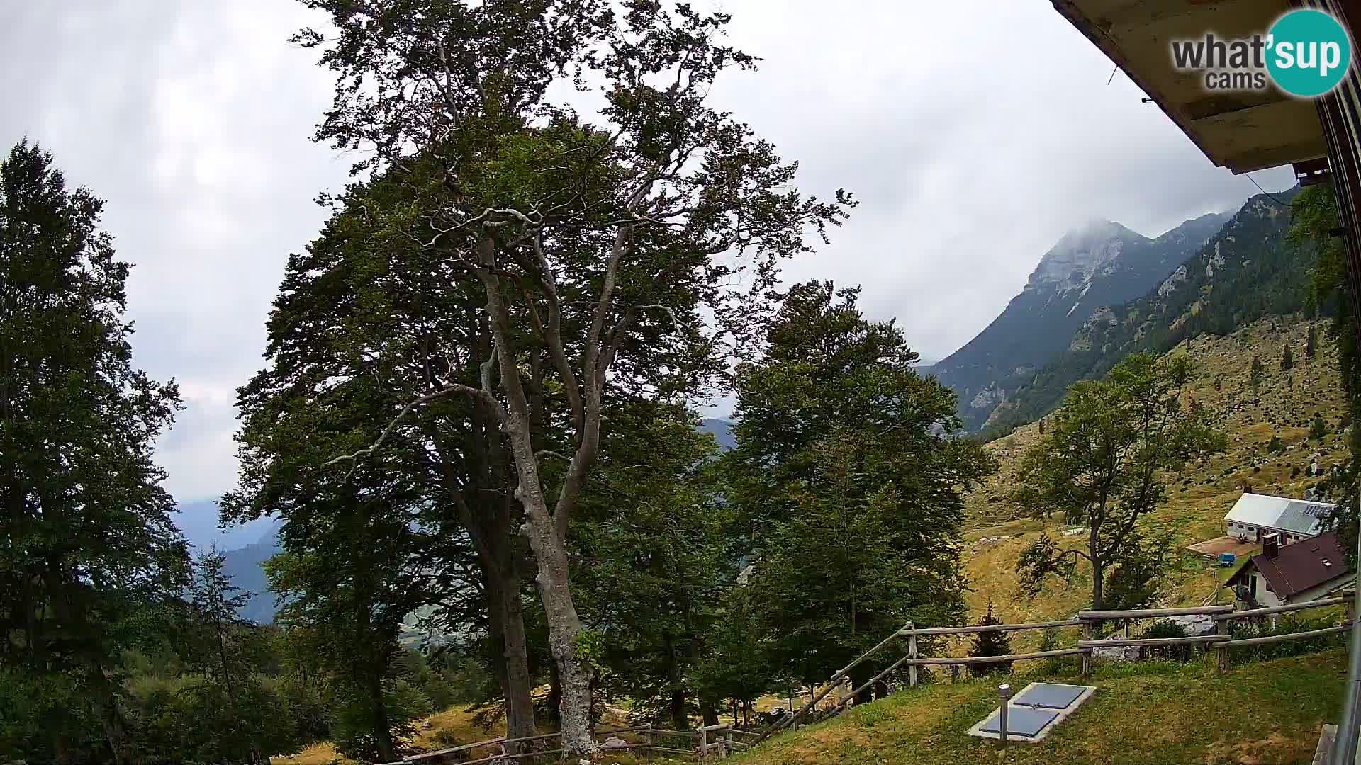 Cámara en vivo de la cabaña de montaña Planina Razor (1315) | vista hacia Tolminski Migovec