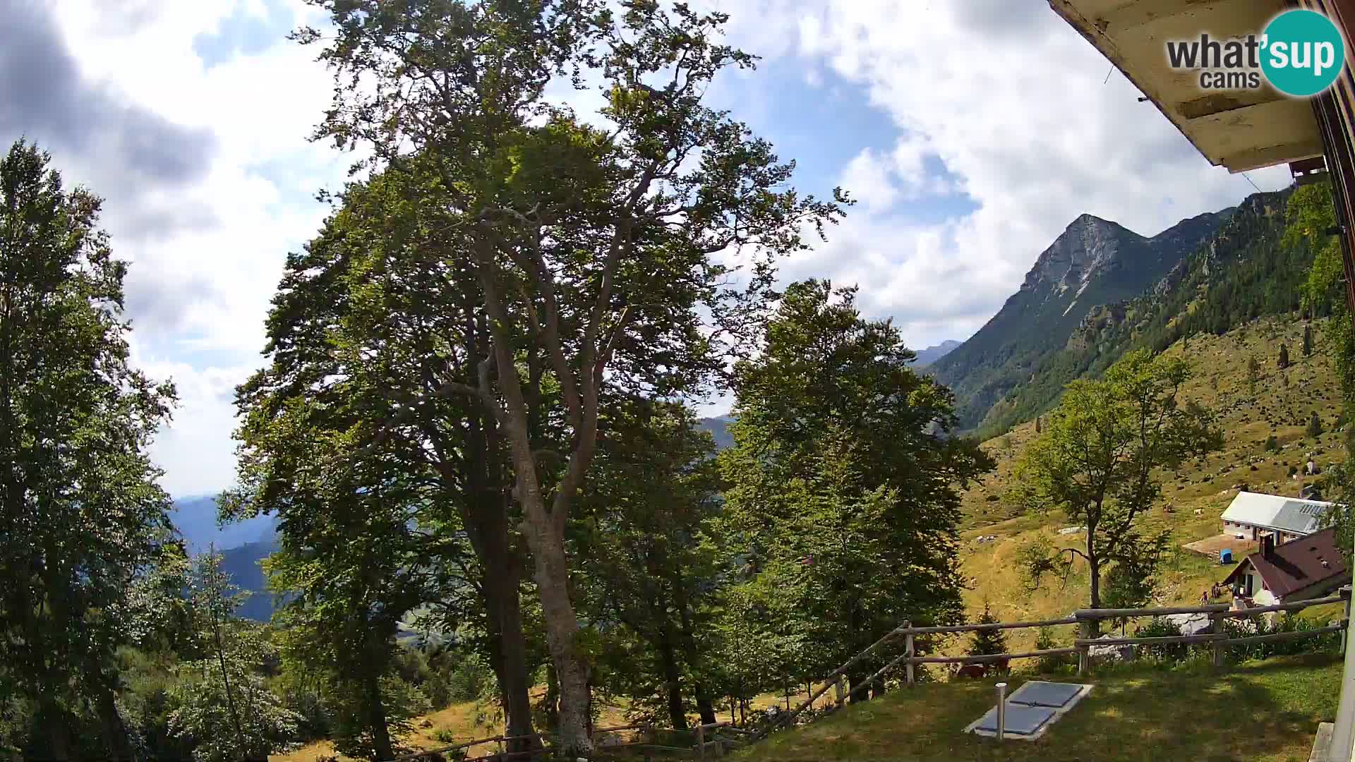Cámara en vivo de la cabaña de montaña Planina Razor (1315) | vista hacia Tolminski Migovec