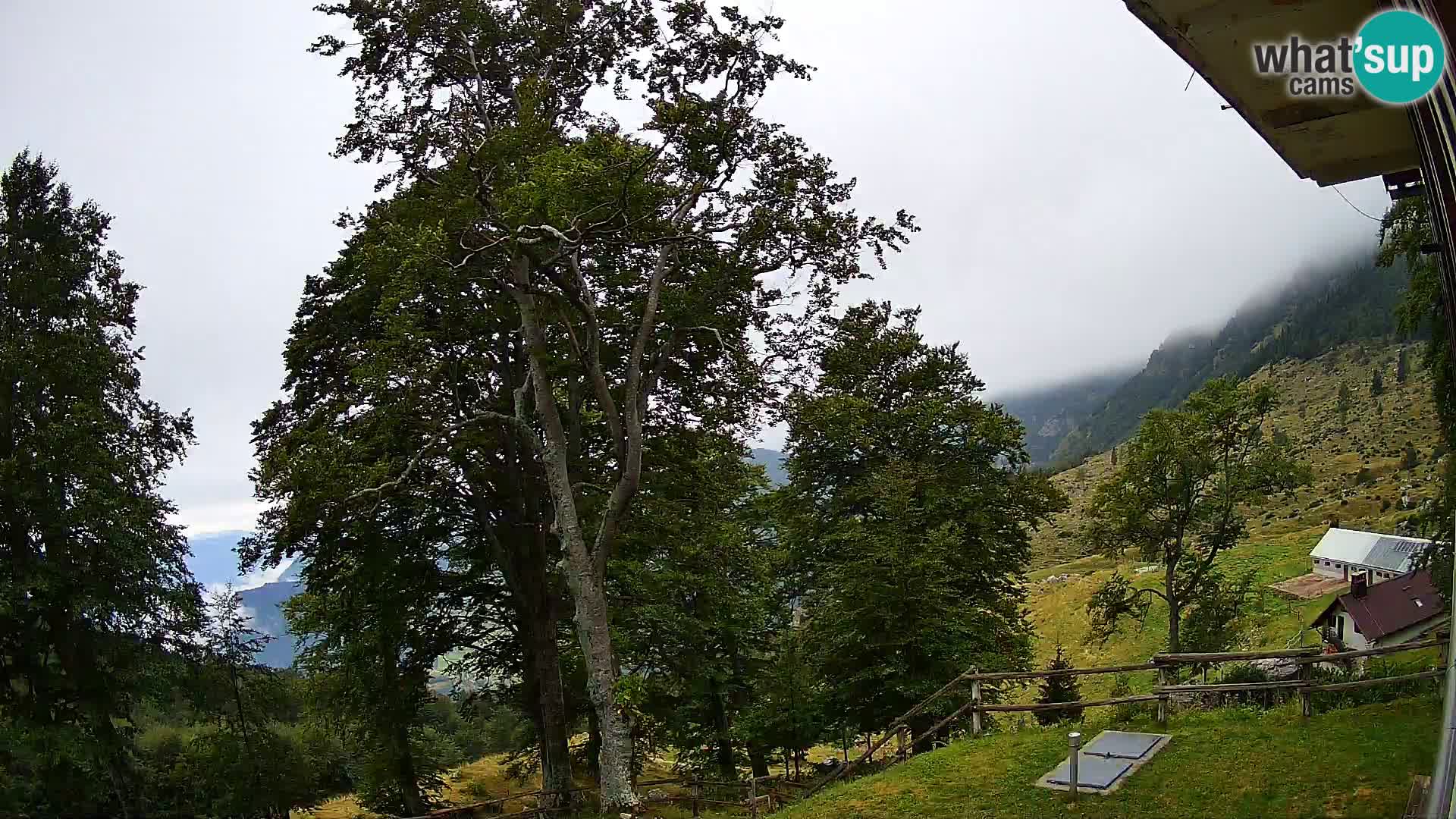 Cámara en vivo de la cabaña de montaña Planina Razor (1315) | vista hacia Tolminski Migovec