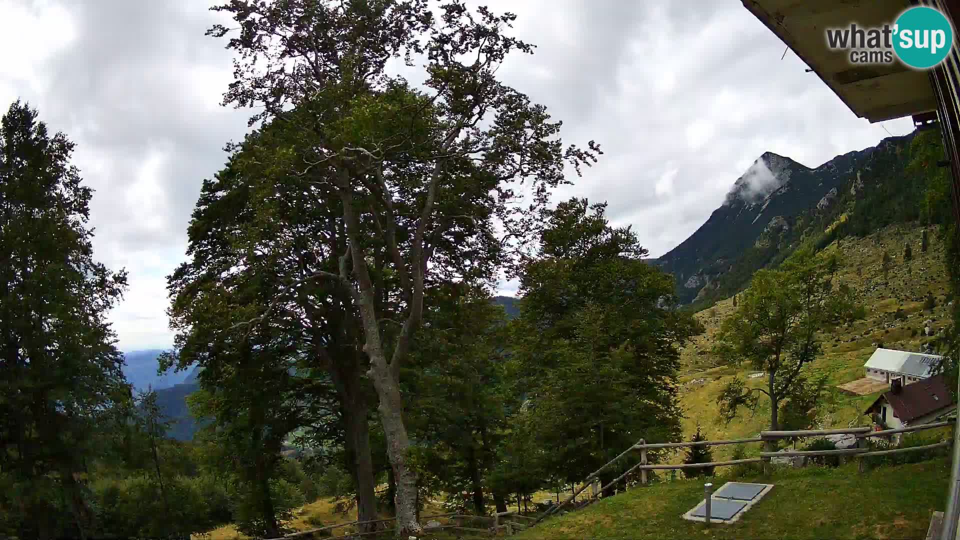 Baita di montagna Planina Razor webcam (1315) | vista su Tolminski Migovec