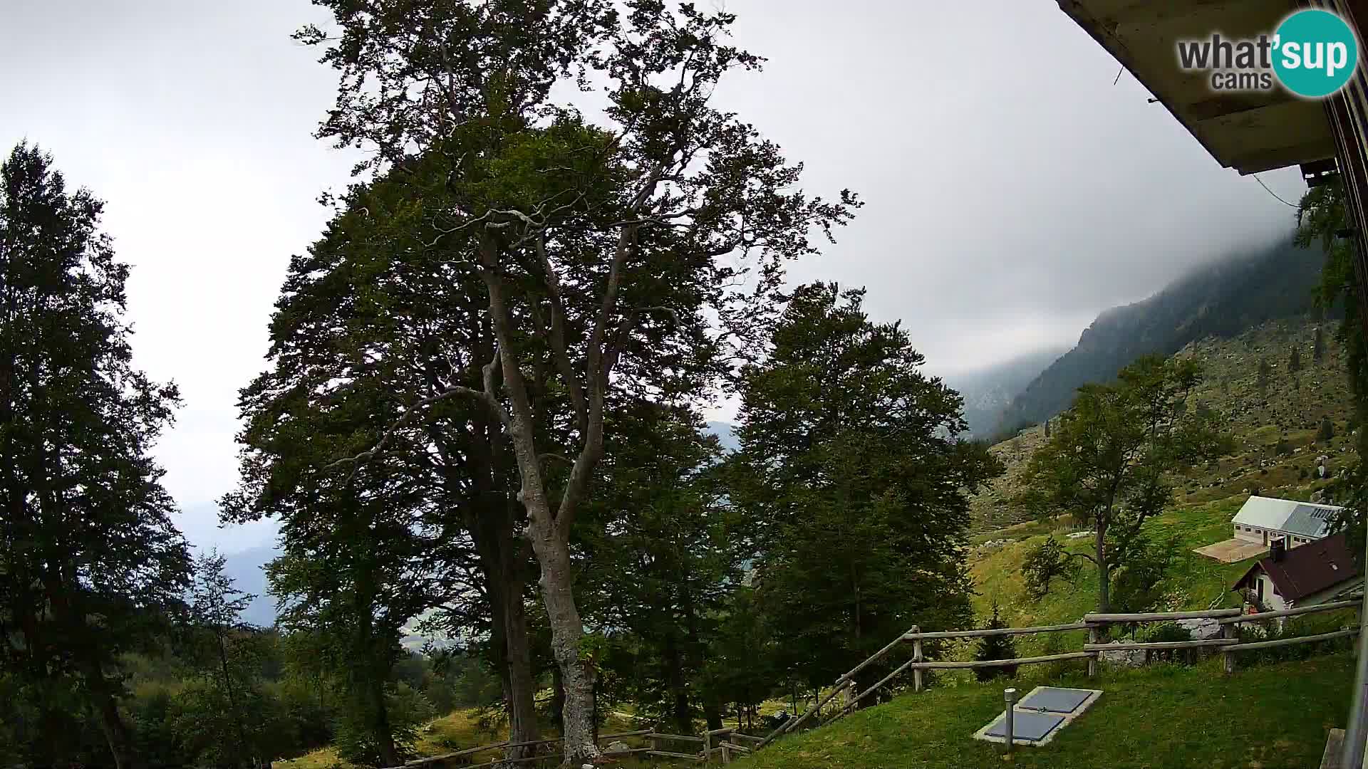 Baita di montagna Planina Razor webcam (1315) | vista su Tolminski Migovec