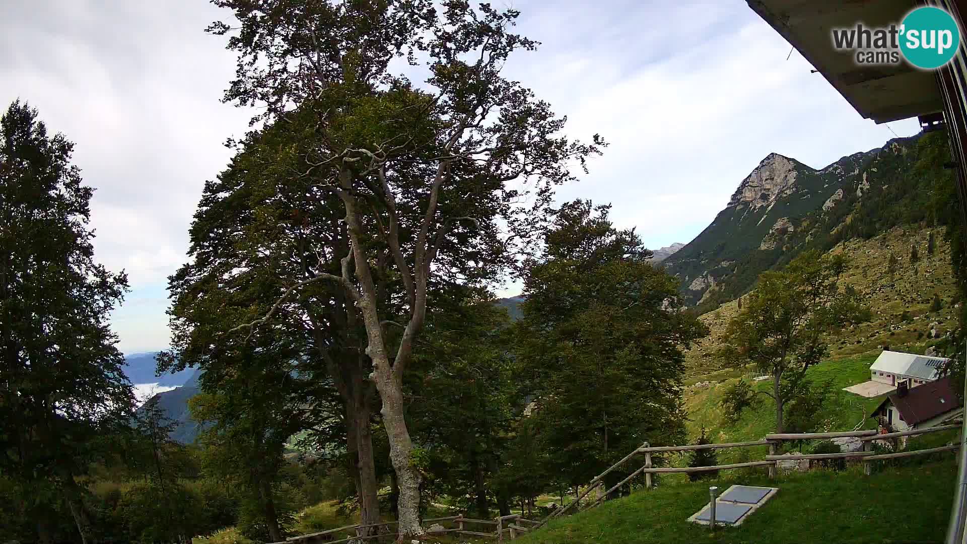 Baita di montagna Planina Razor webcam (1315) | vista su Tolminski Migovec