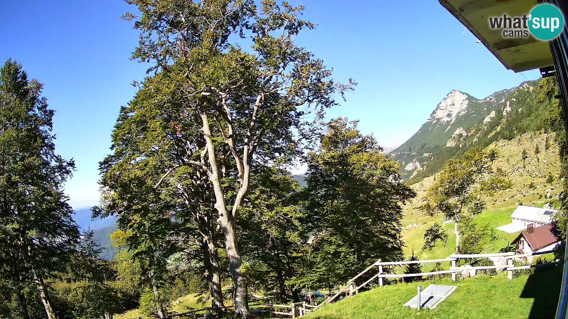 Cámara en vivo de la cabaña de montaña Planina Razor (1315) | vista hacia Tolminski Migovec