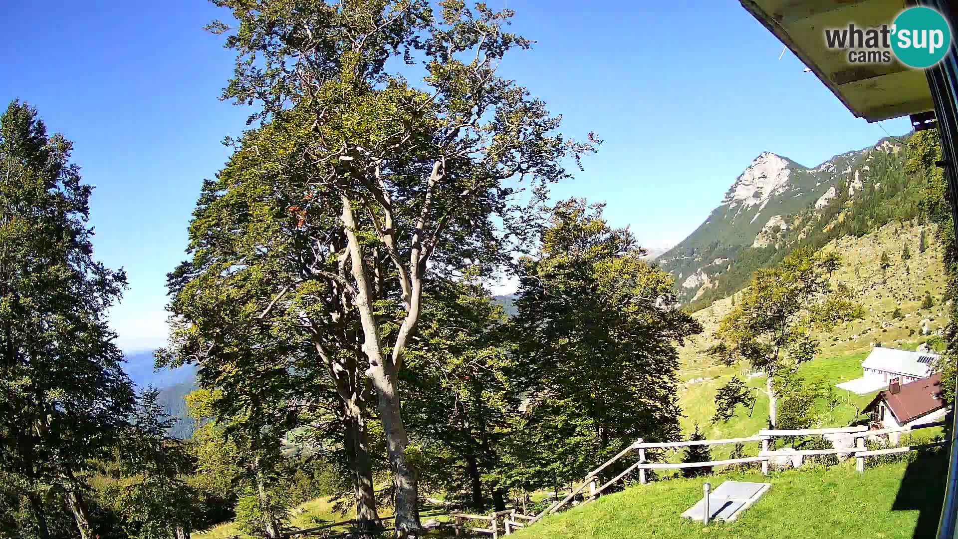 Baita di montagna Planina Razor webcam (1315) | vista su Tolminski Migovec
