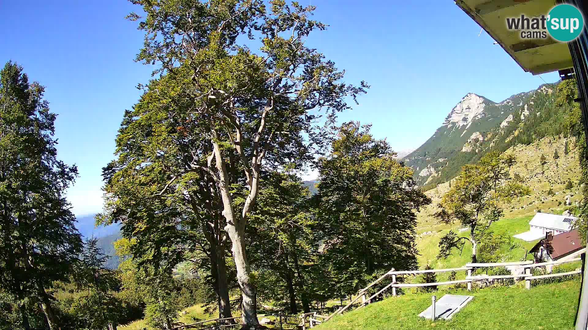 Baita di montagna Planina Razor webcam (1315) | vista su Tolminski Migovec
