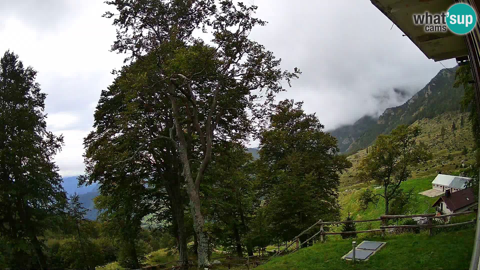Baita di montagna Planina Razor webcam (1315) | vista su Tolminski Migovec