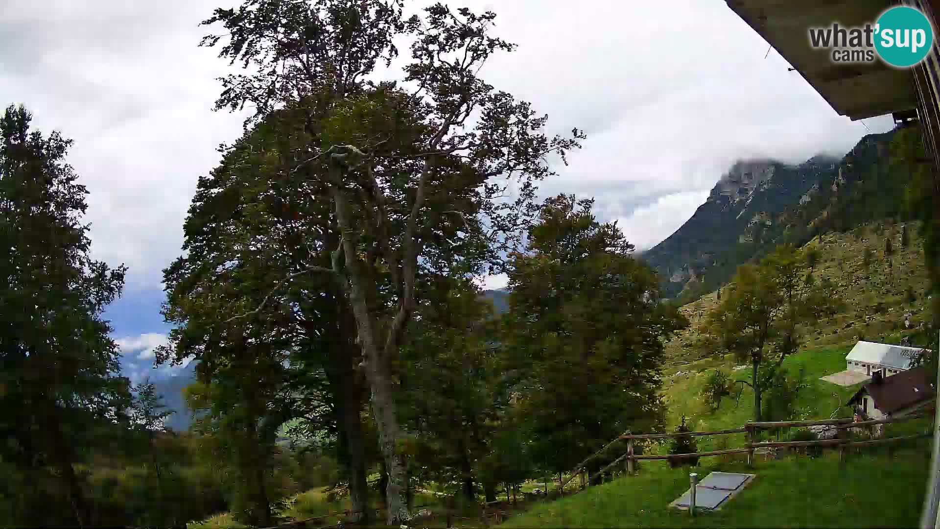 Cámara en vivo de la cabaña de montaña Planina Razor (1315) | vista hacia Tolminski Migovec