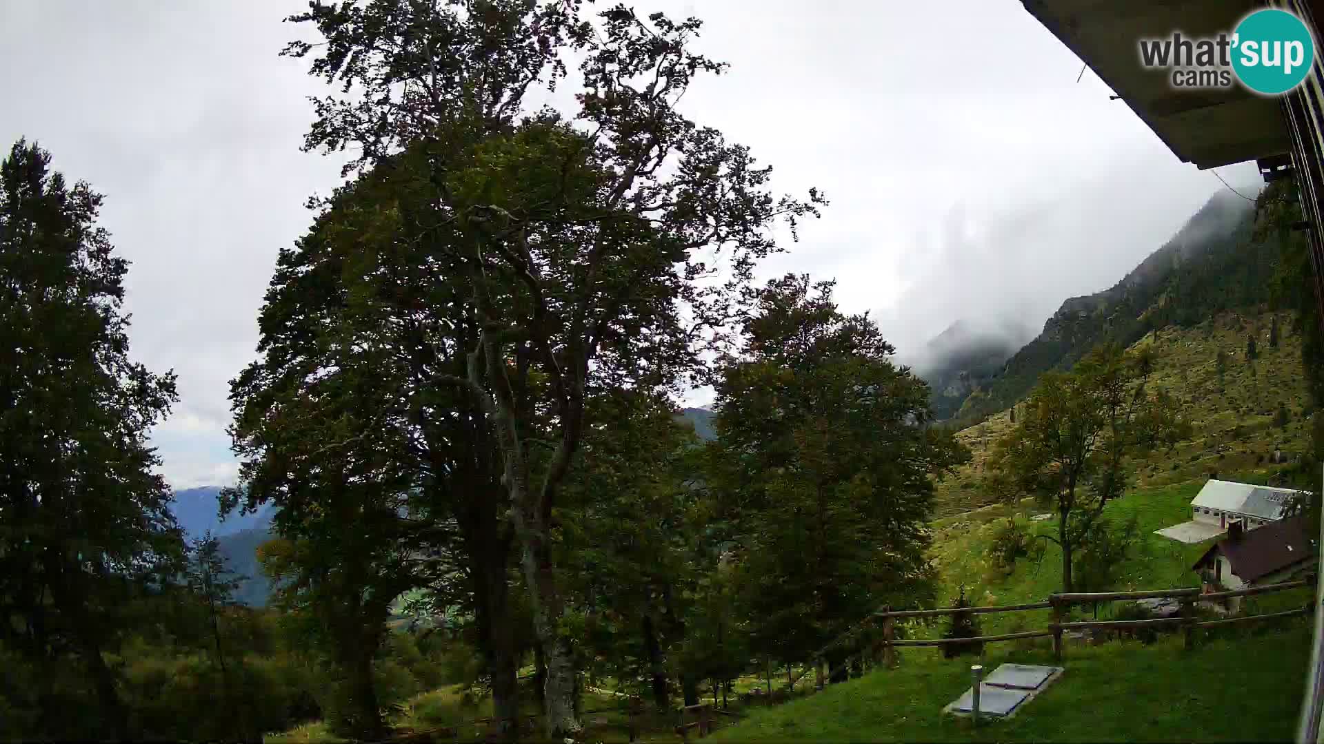 Cámara en vivo de la cabaña de montaña Planina Razor (1315) | vista hacia Tolminski Migovec