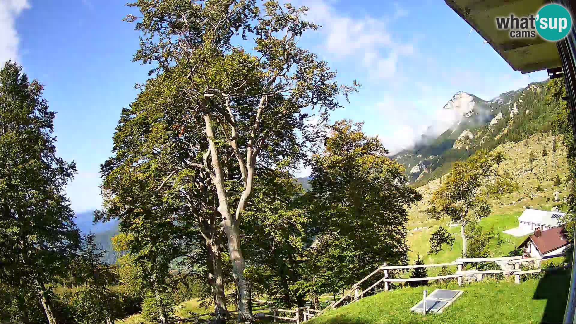 Baita di montagna Planina Razor webcam (1315) | vista su Tolminski Migovec