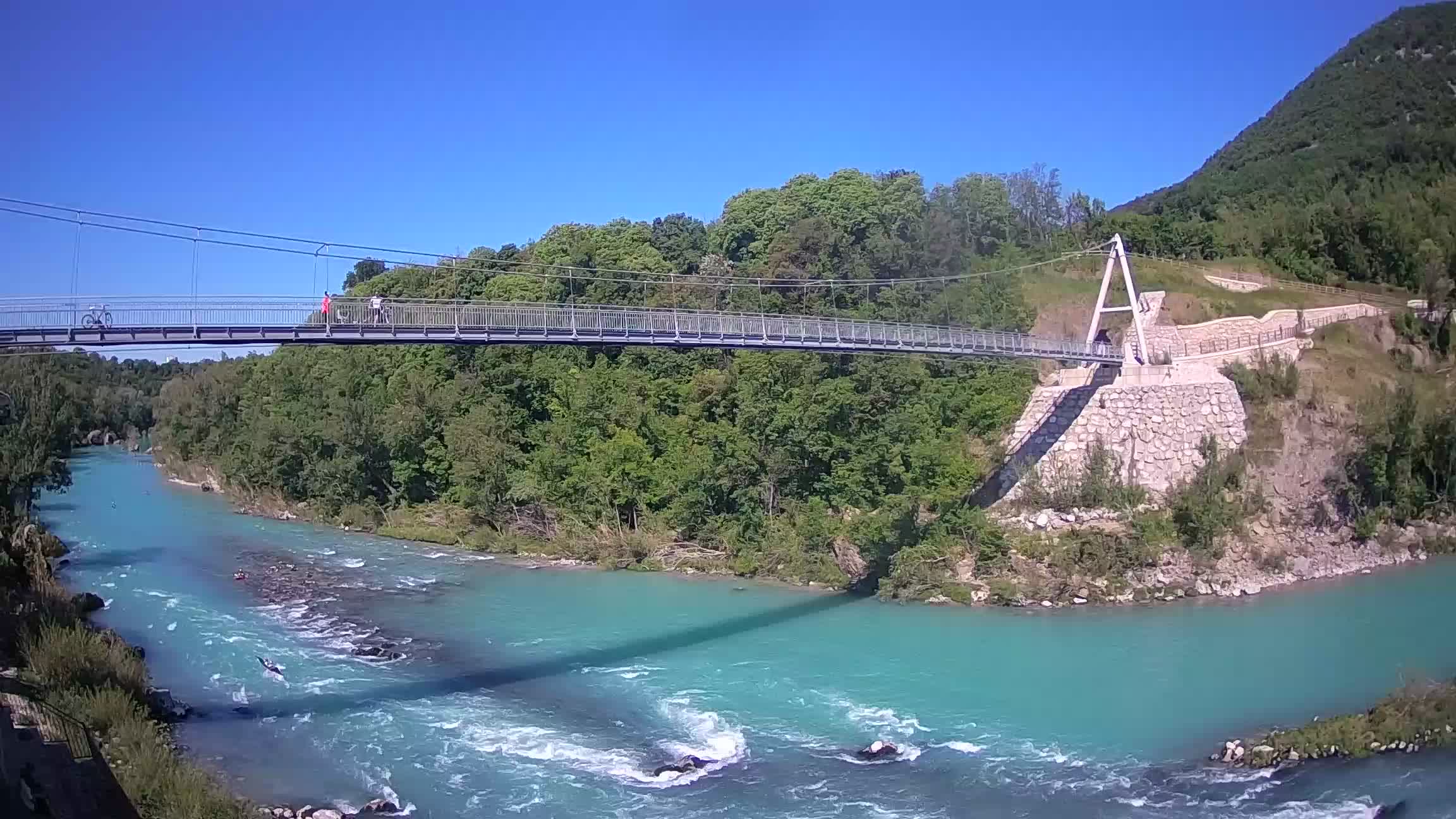 Passerelle sur la rivière Soča livecam Solkan