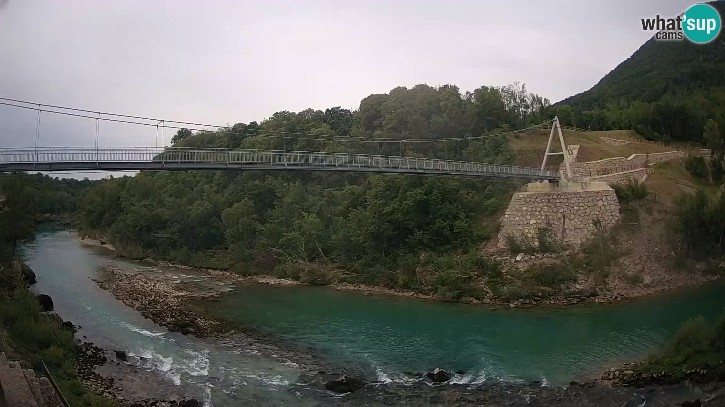 Passerelle sur la rivière Soča livecam Solkan
