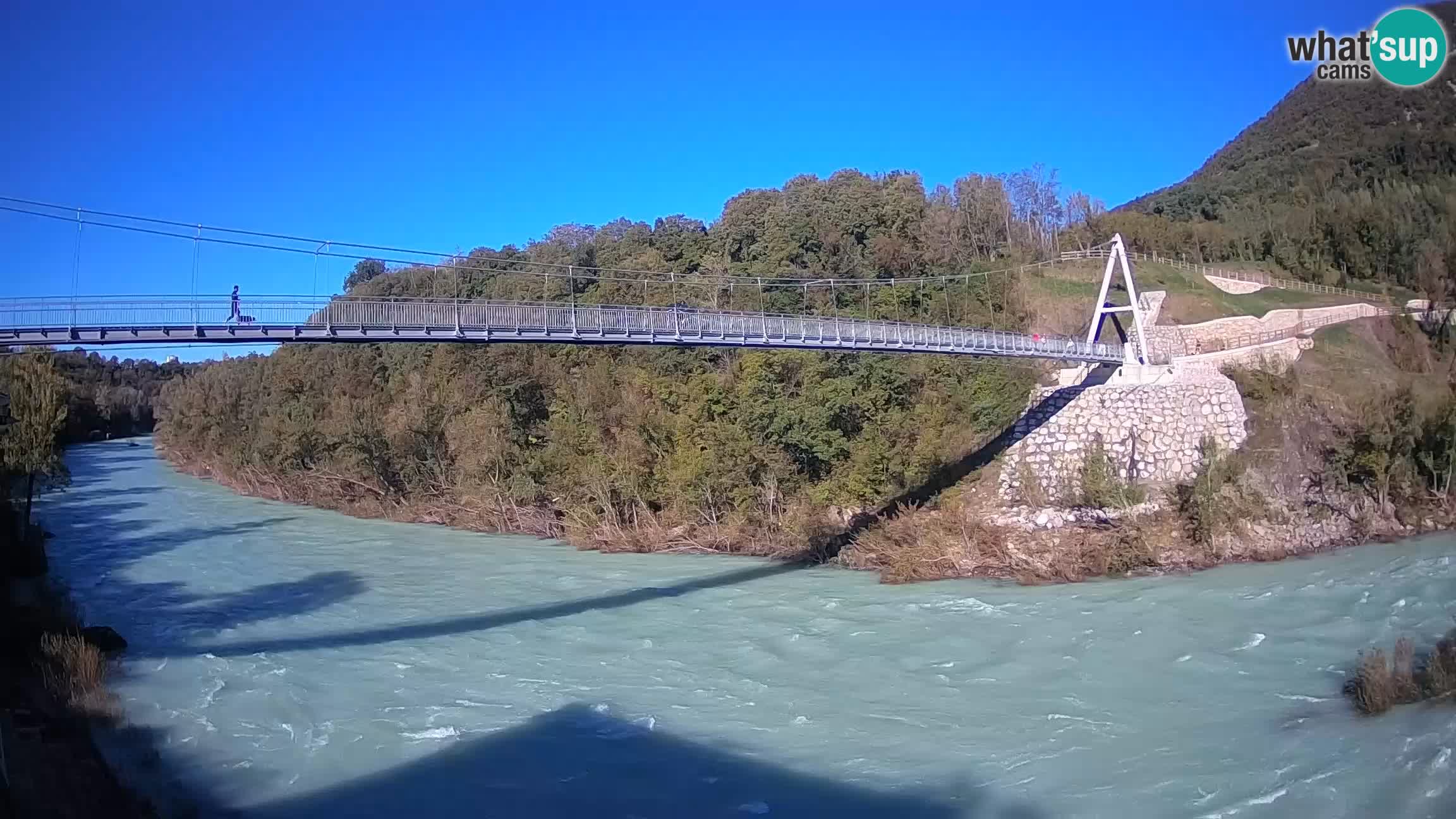 Passerelle sur la rivière Soča livecam Solkan