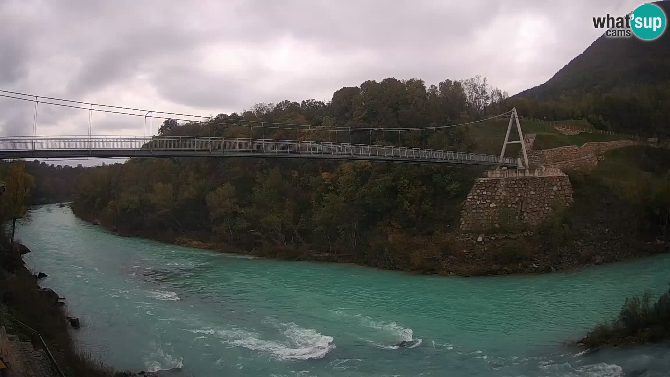 Passerelle sur la rivière Soča livecam Solkan