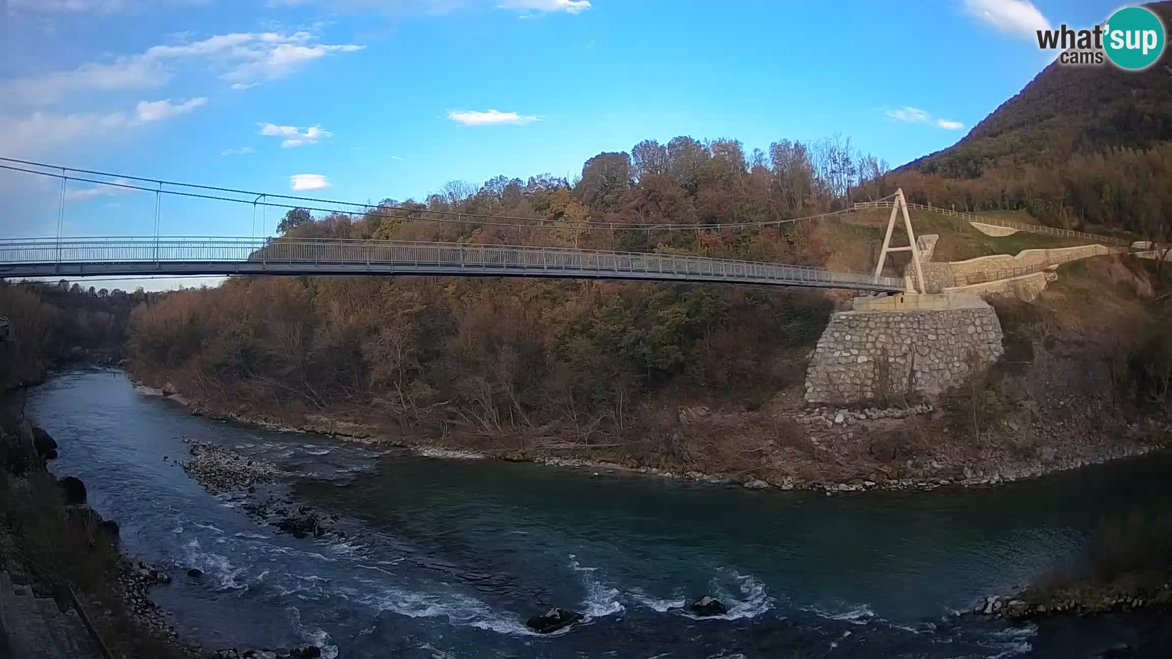 Puente peatonal Soča camera en vivo Solkan