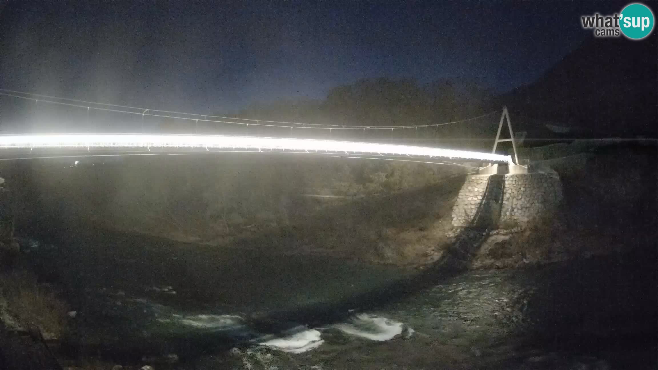 Passerella sul fiume Isonzo webcam Salcano