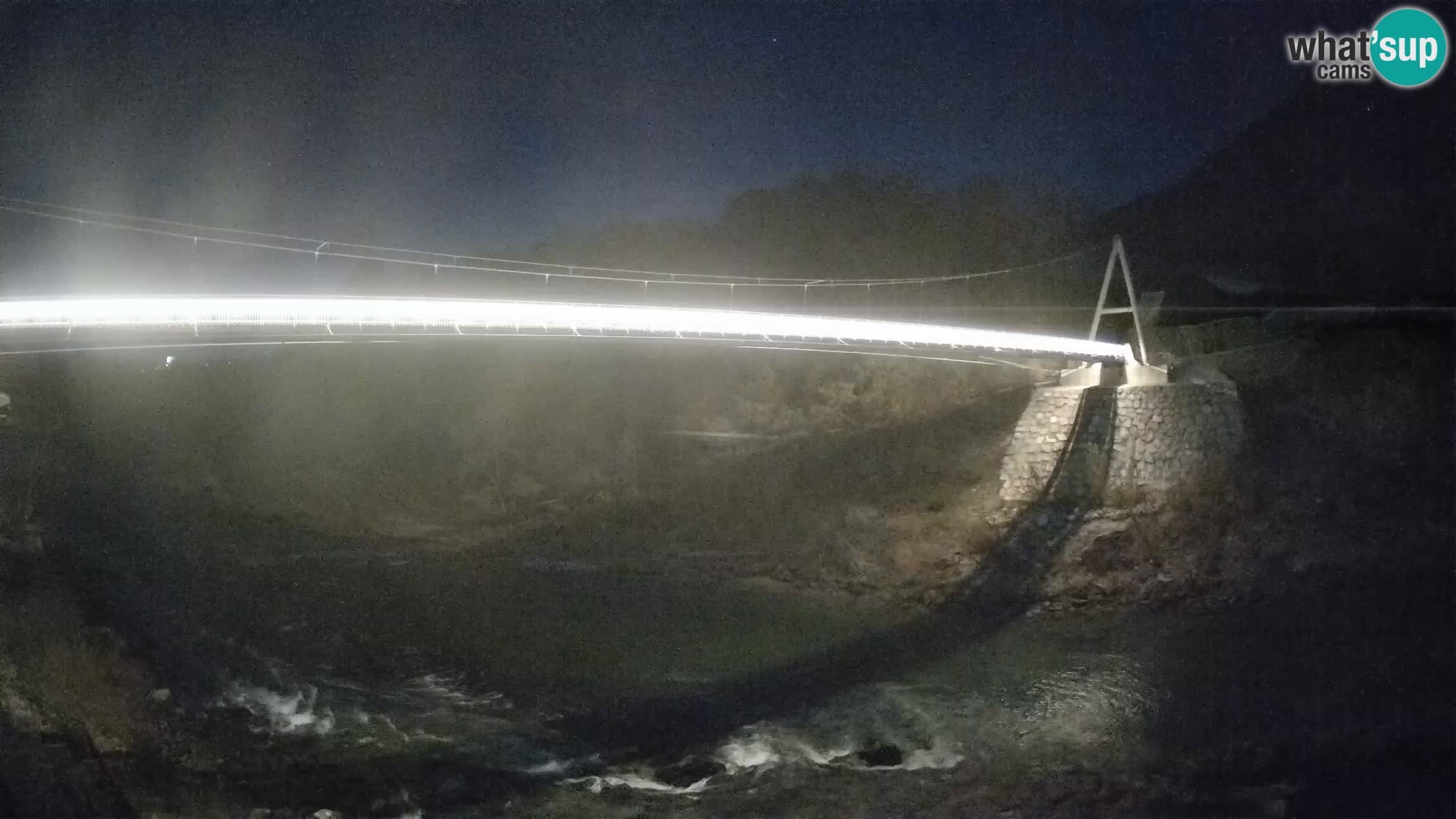 Passerella sul fiume Isonzo webcam Salcano