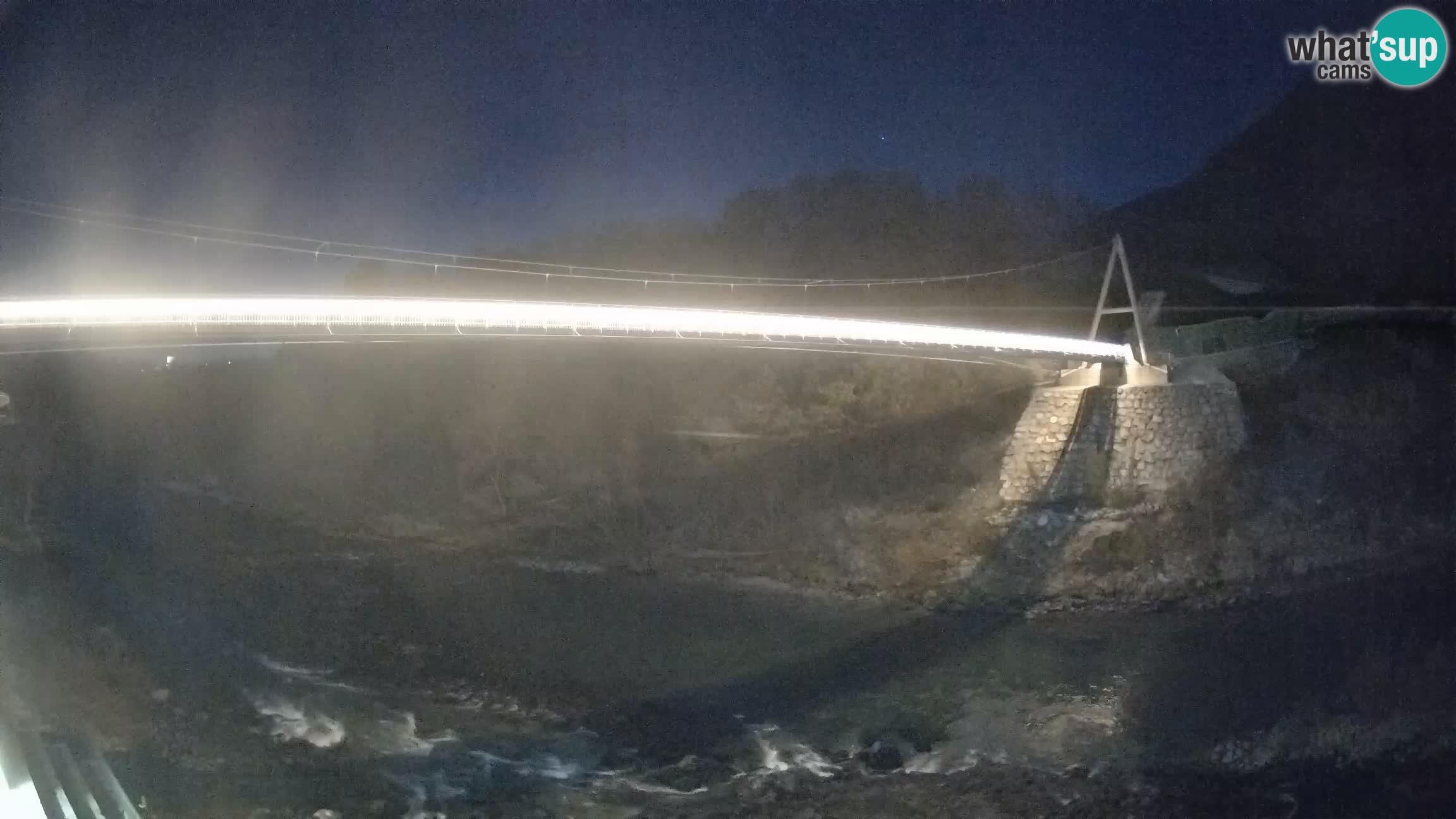 Passerella sul fiume Isonzo webcam Salcano