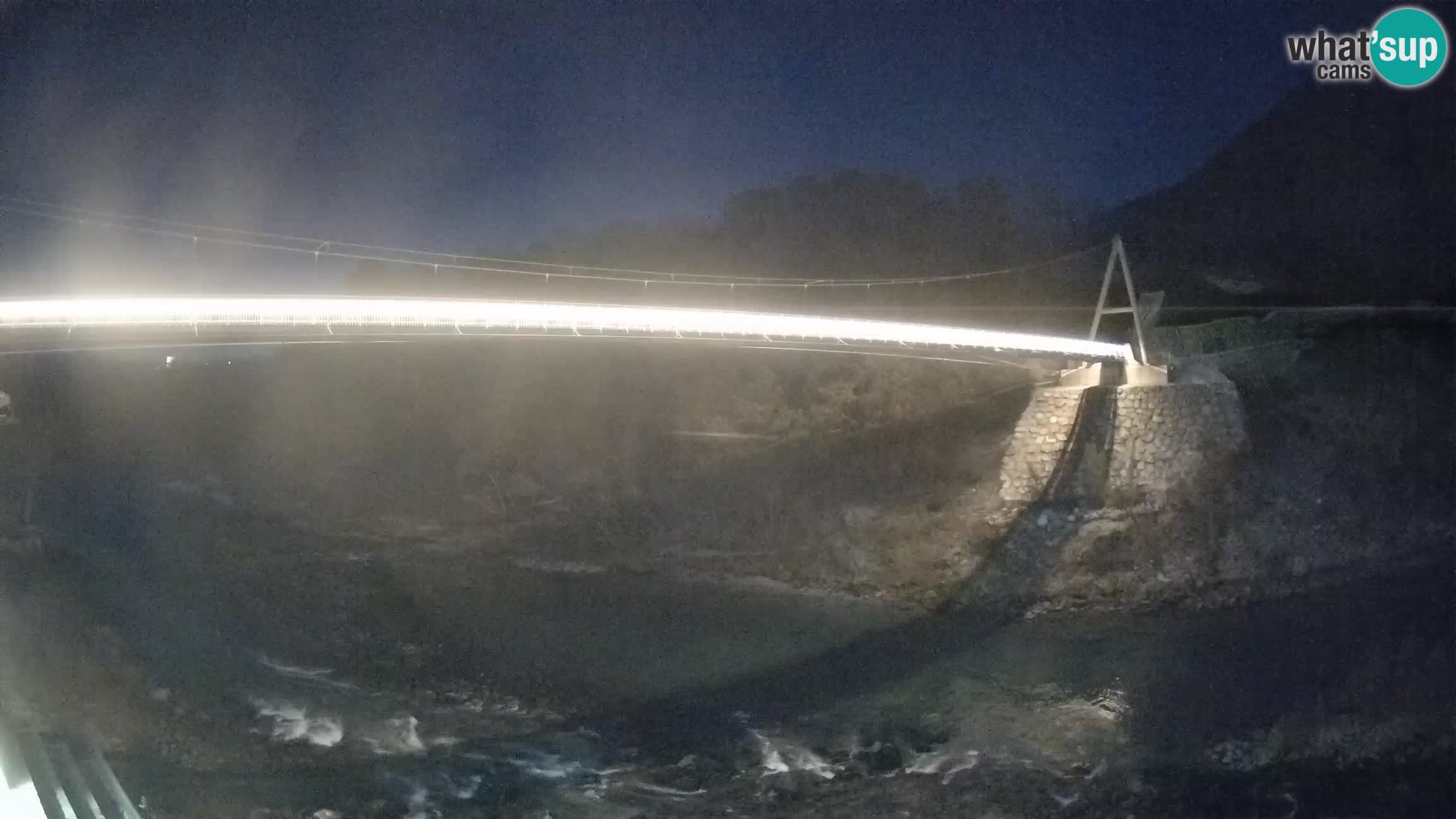 Passerella sul fiume Isonzo webcam Salcano