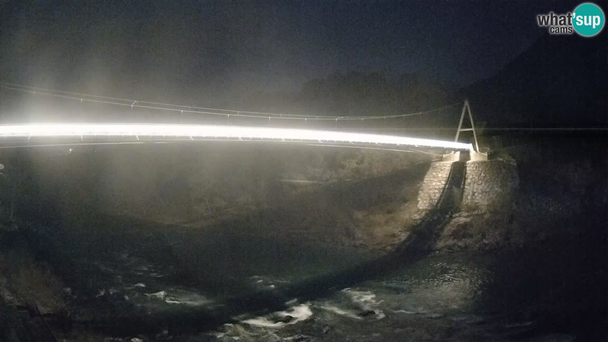 Passerella sul fiume Isonzo webcam Salcano