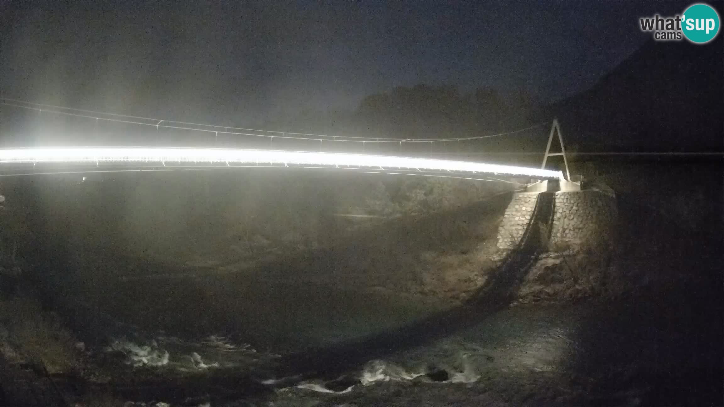 Passerella sul fiume Isonzo webcam Salcano