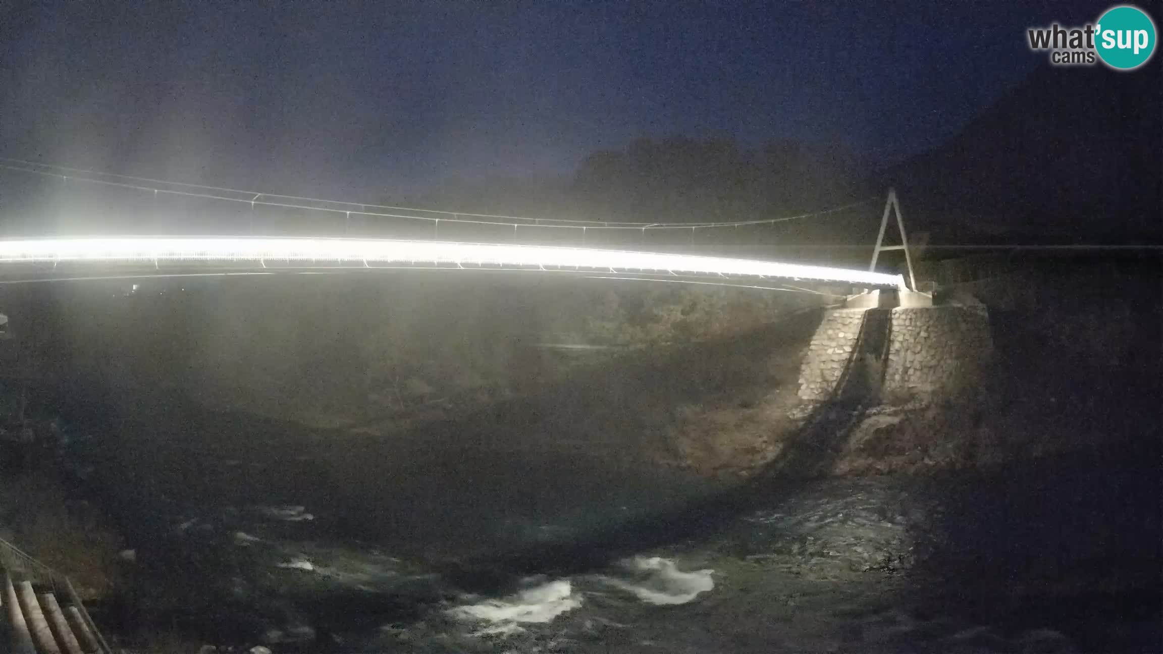 Passerella sul fiume Isonzo webcam Salcano