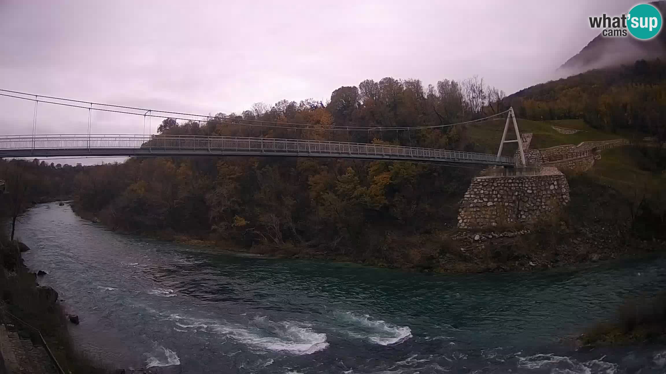 Puente peatonal Soča camera en vivo Solkan