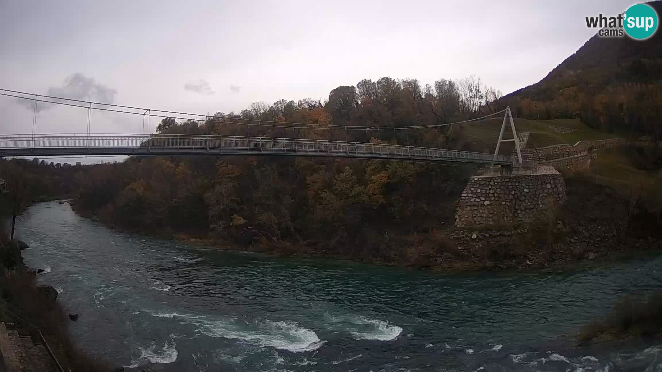 Puente peatonal Soča camera en vivo Solkan