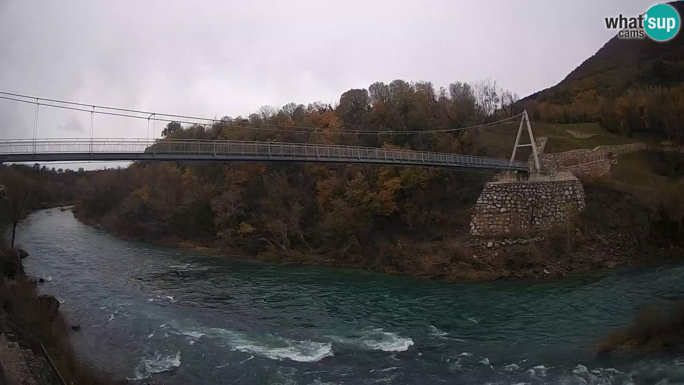 Puente peatonal Soča camera en vivo Solkan