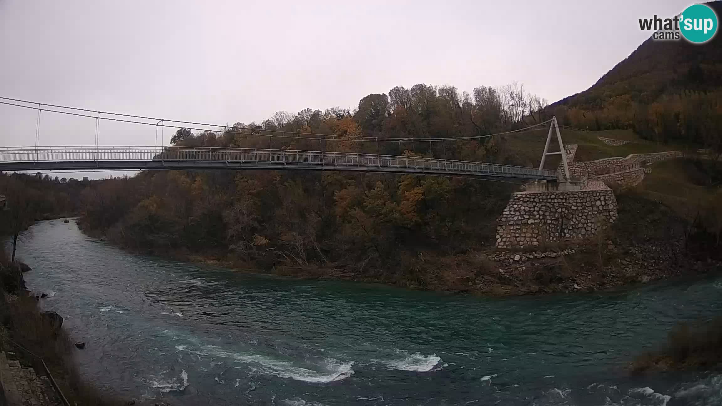 Puente peatonal Soča camera en vivo Solkan