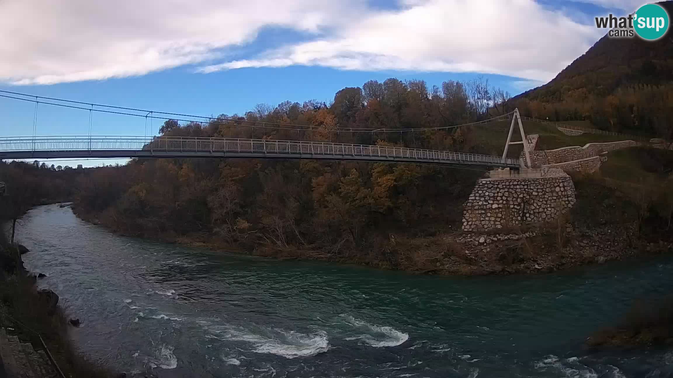 Puente peatonal Soča camera en vivo Solkan