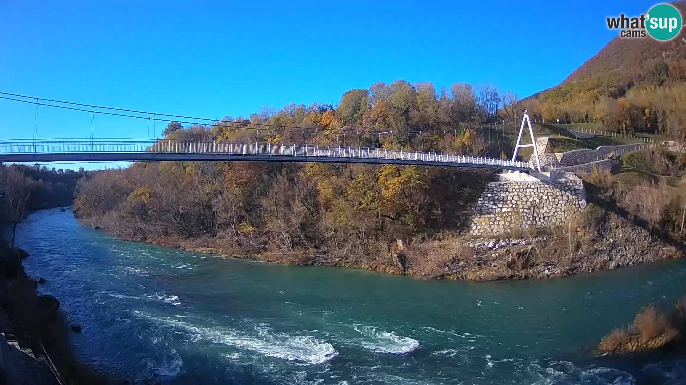 Puente peatonal Soča camera en vivo Solkan