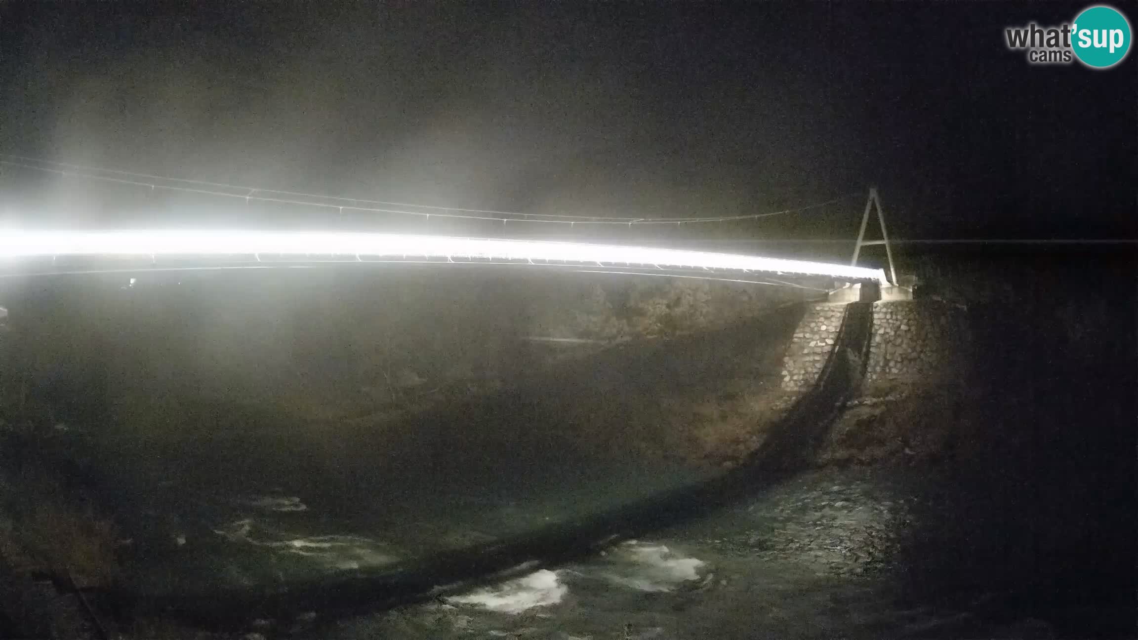 Passerella sul fiume Isonzo webcam Salcano