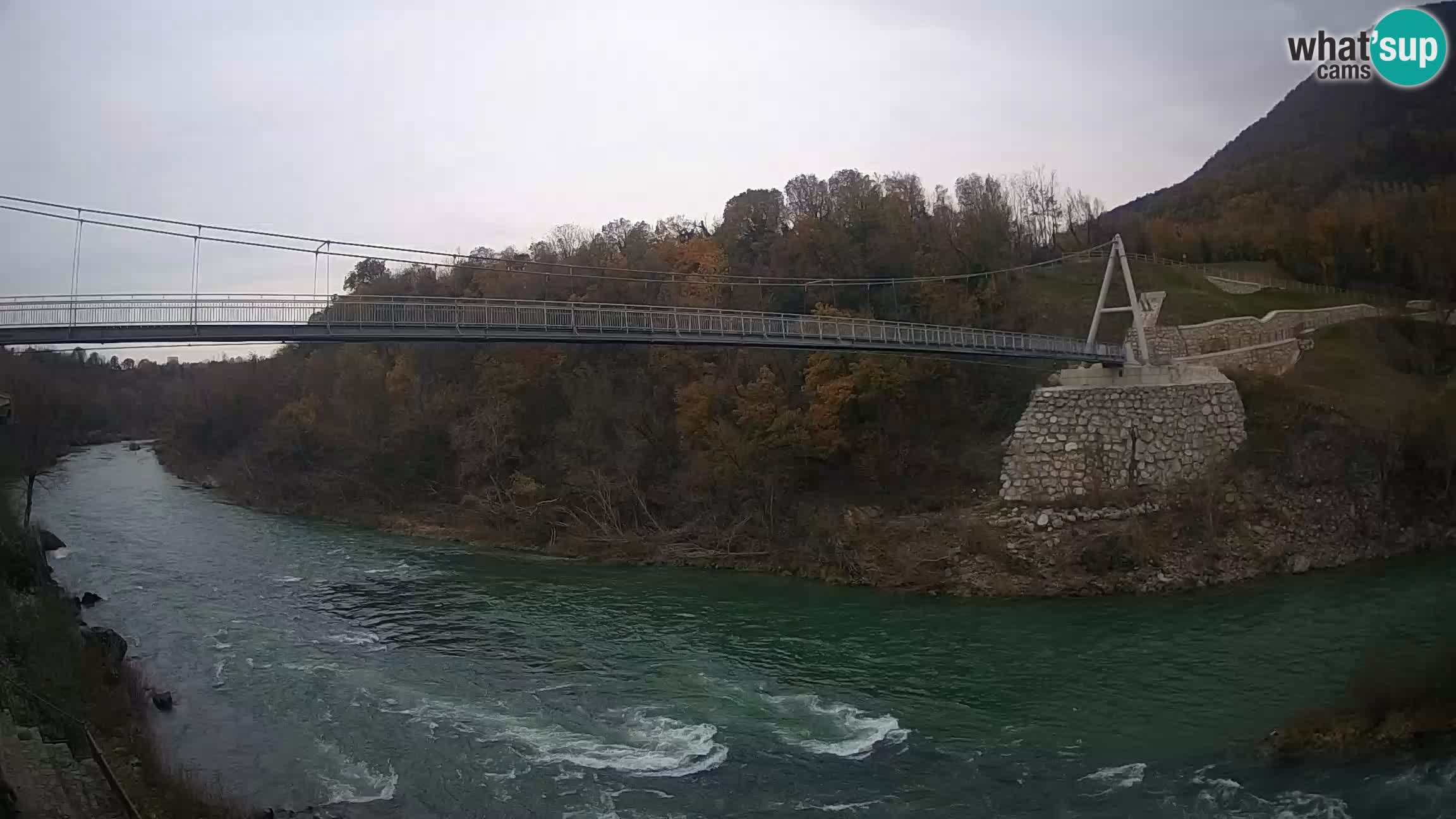 Puente peatonal Soča camera en vivo Solkan