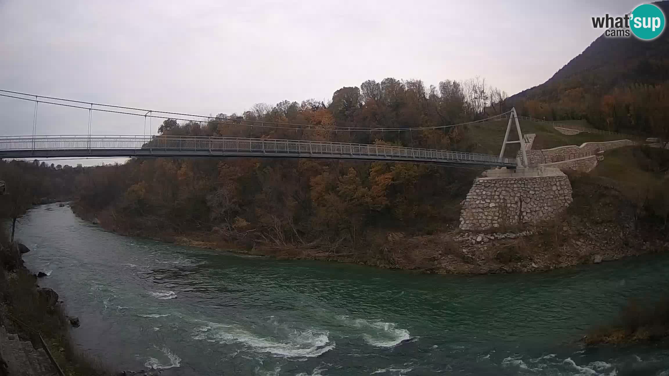 Puente peatonal Soča camera en vivo Solkan