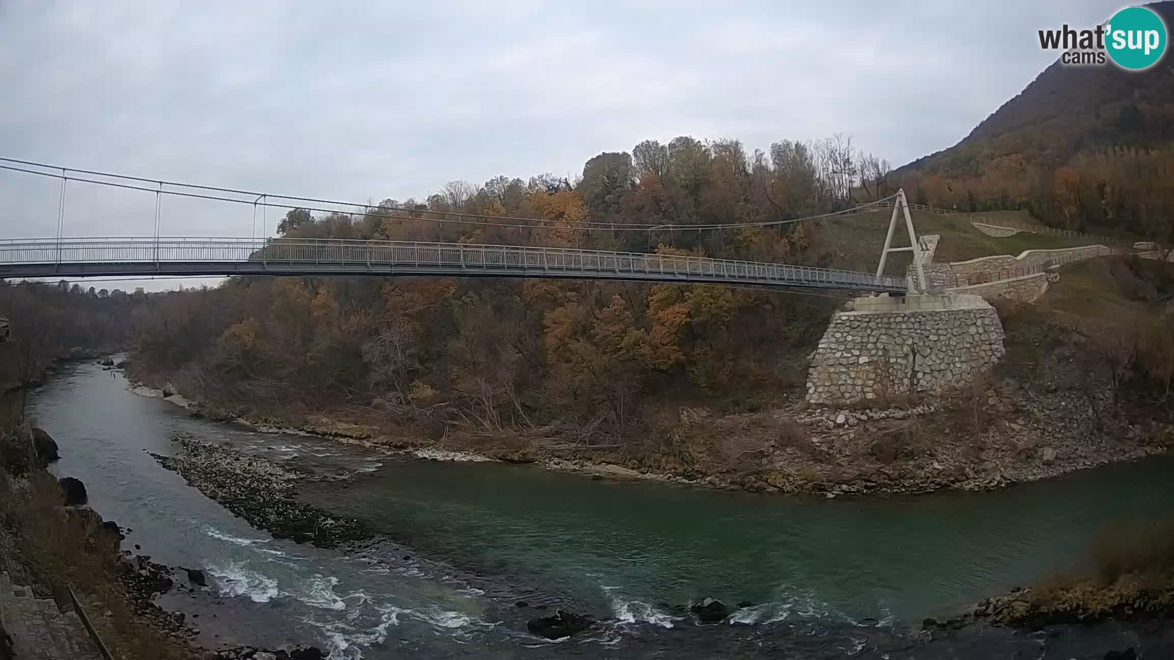 Puente peatonal Soča camera en vivo Solkan