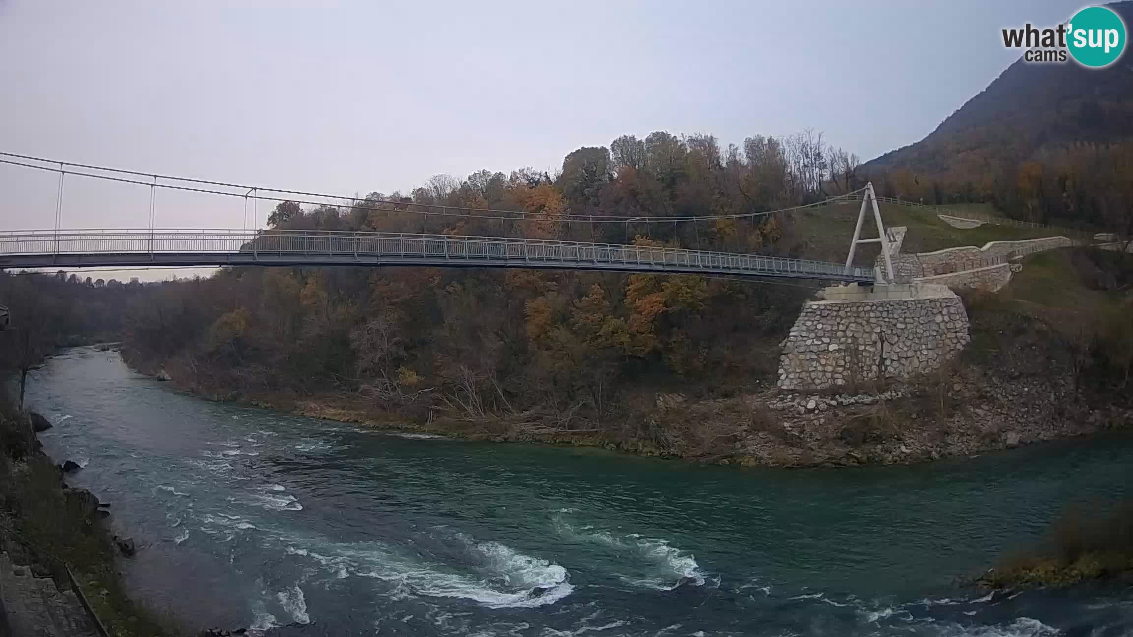 Puente peatonal Soča camera en vivo Solkan