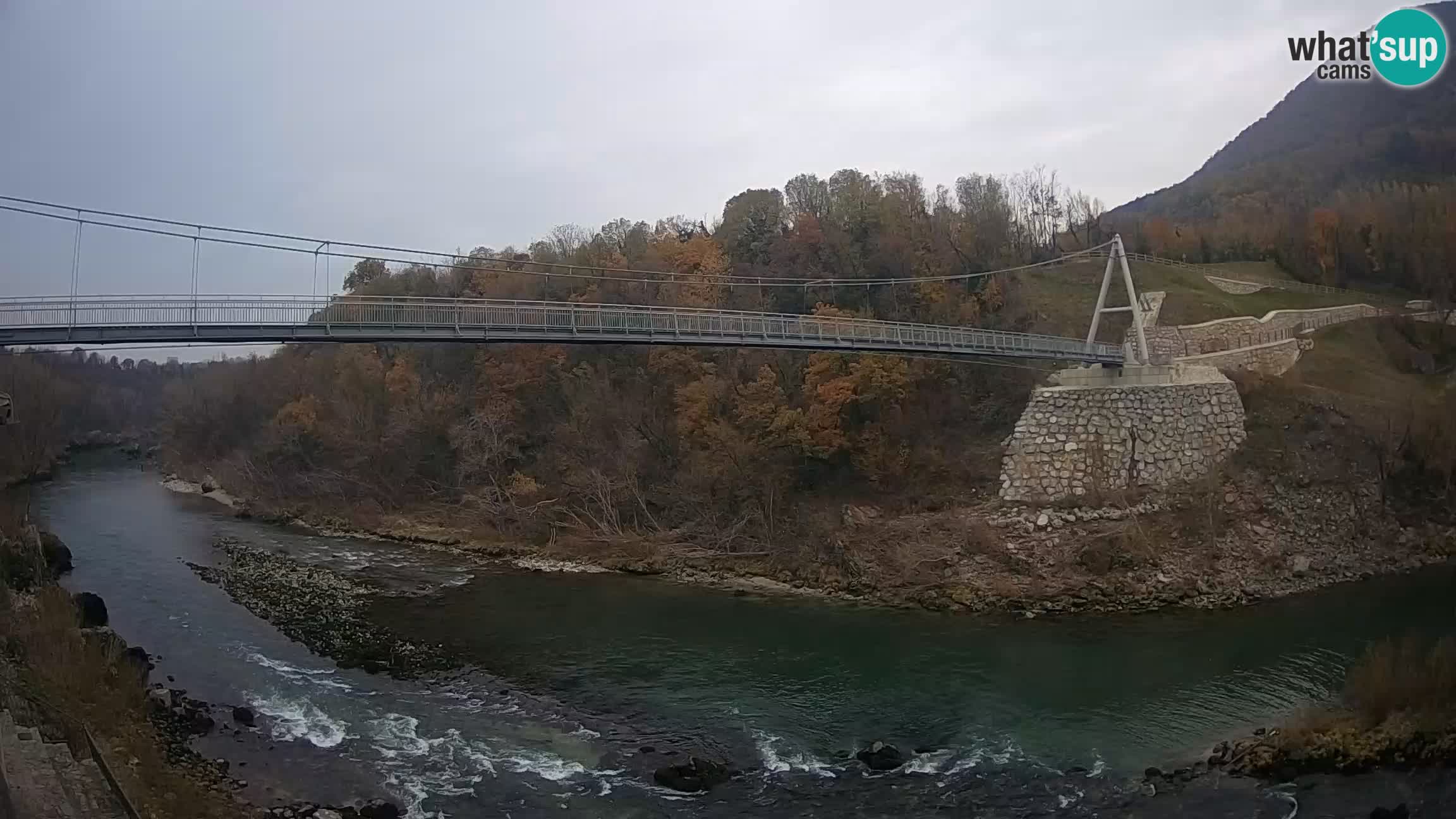 Puente peatonal Soča camera en vivo Solkan