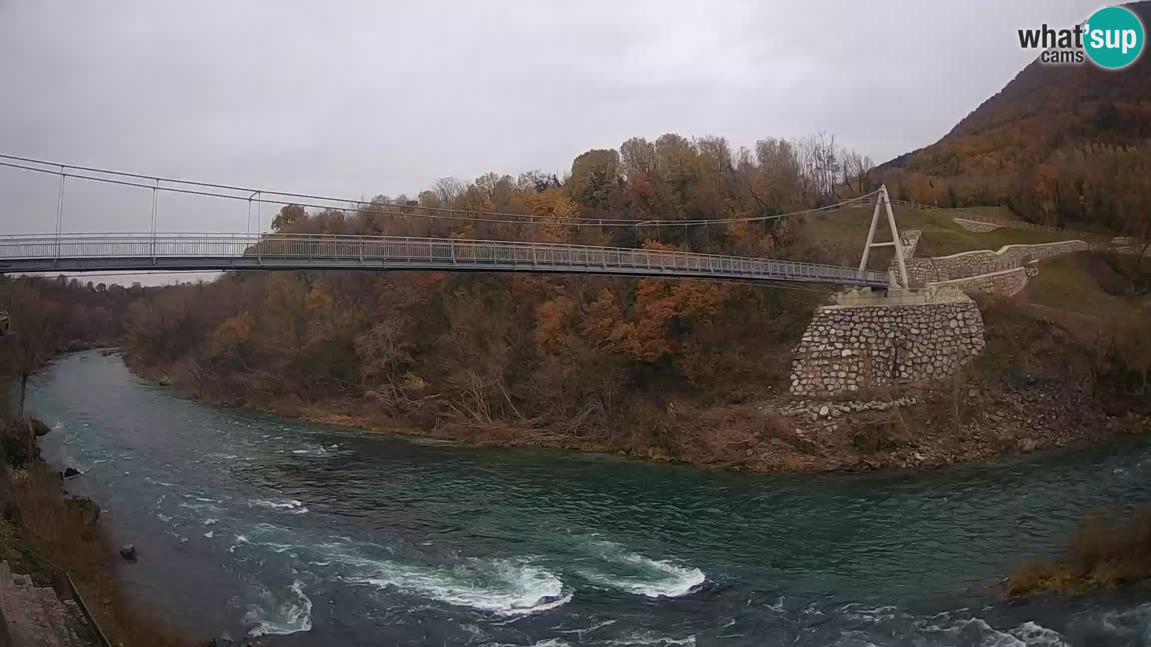 Puente peatonal Soča camera en vivo Solkan