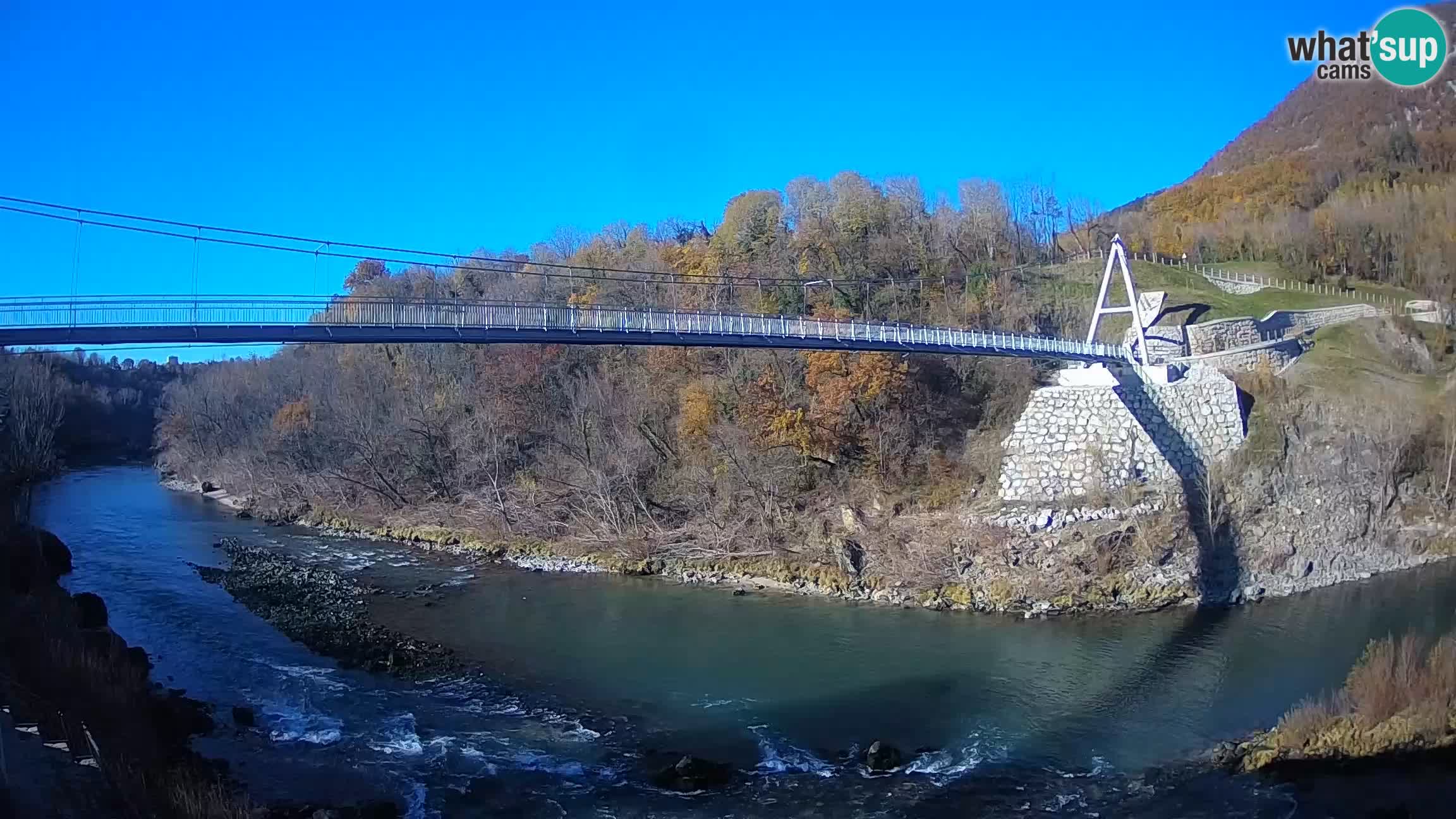 Puente peatonal Soča camera en vivo Solkan