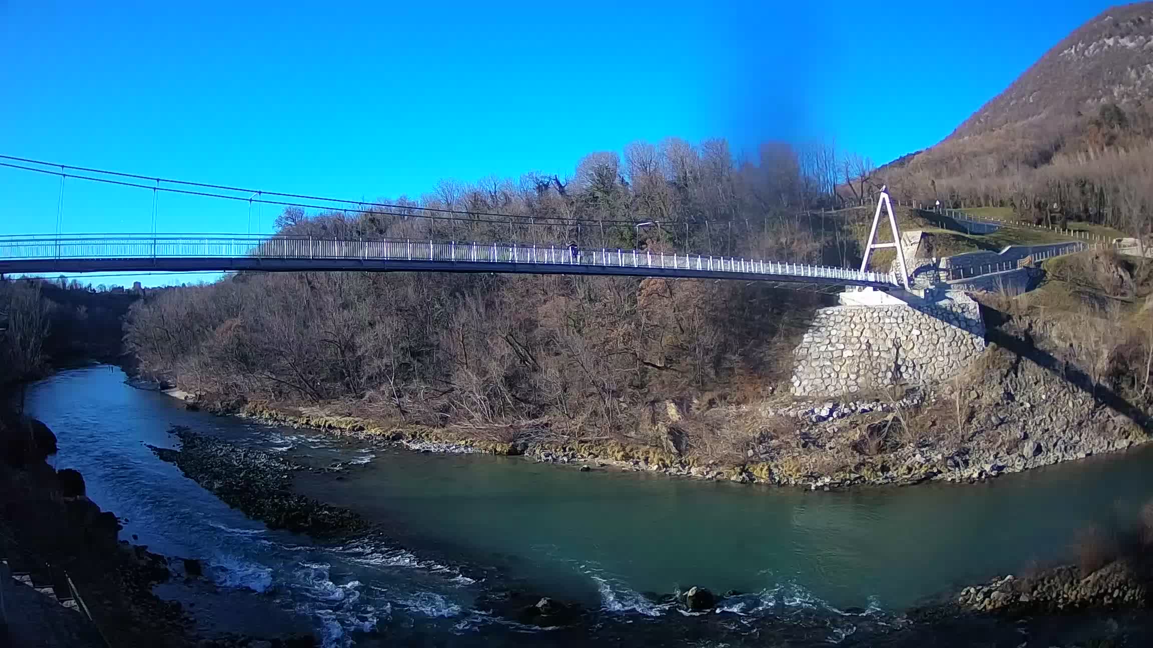 Passerelle sur la rivière Soča livecam Solkan