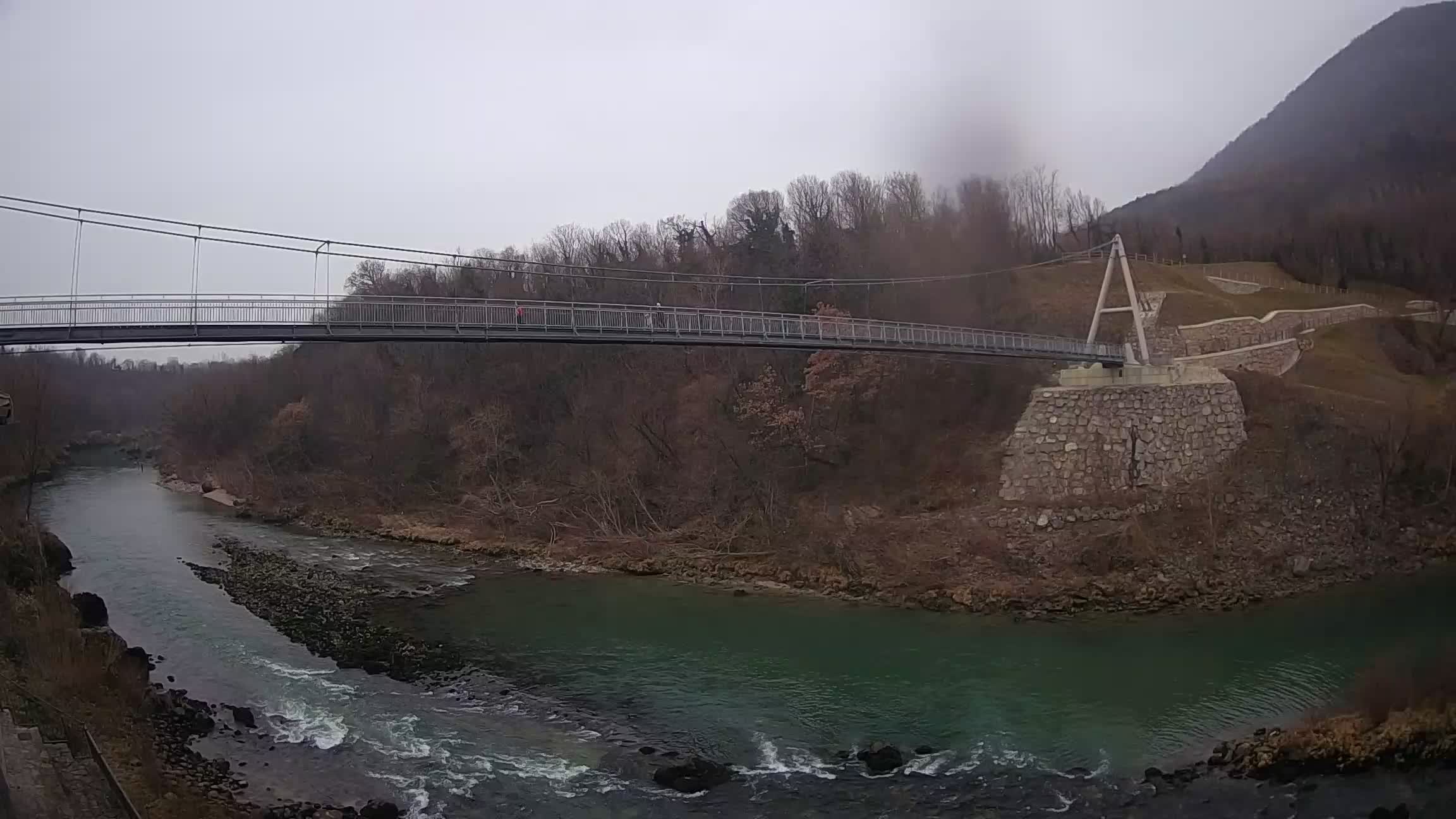 Passerelle sur la rivière Soča livecam Solkan