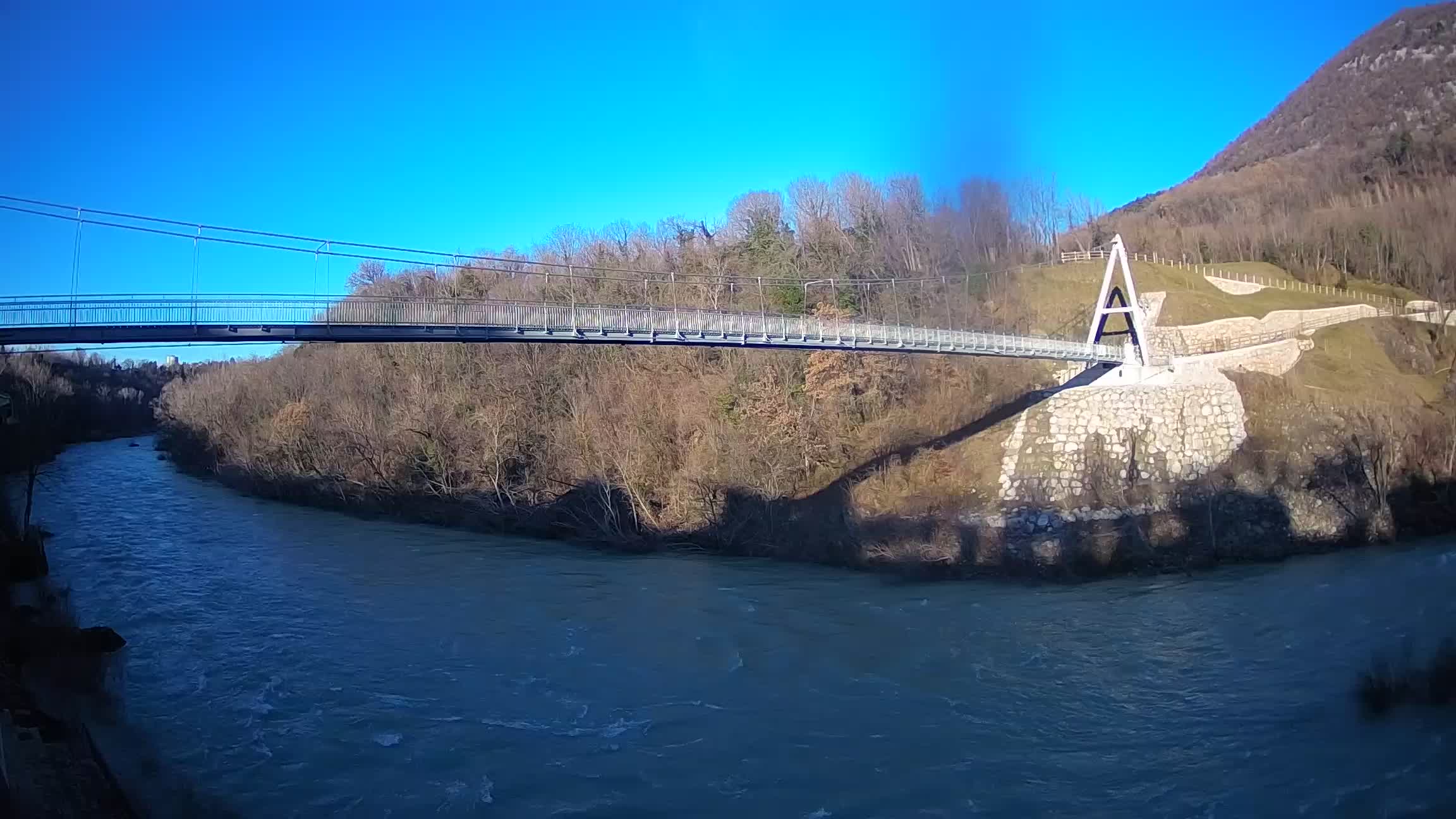 Passerelle sur la rivière Soča livecam Solkan