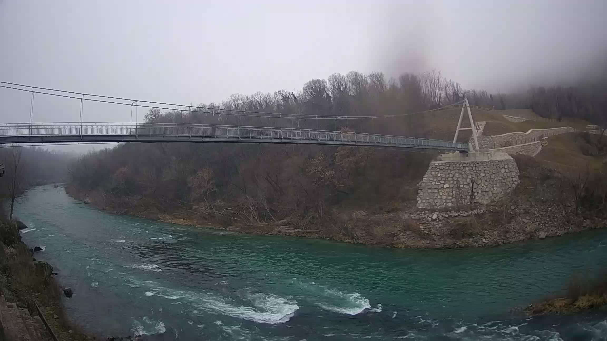 Passerelle sur la rivière Soča livecam Solkan