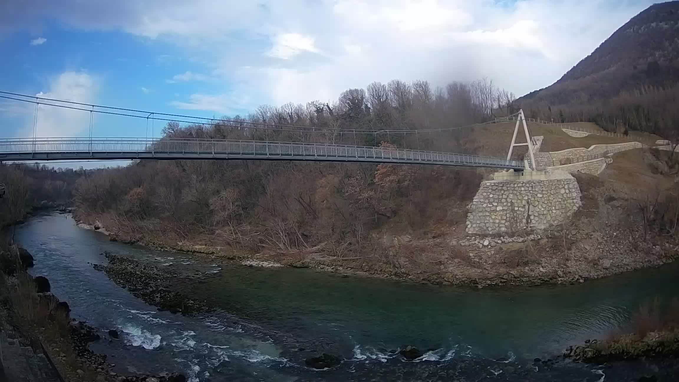 Passerelle sur la rivière Soča livecam Solkan