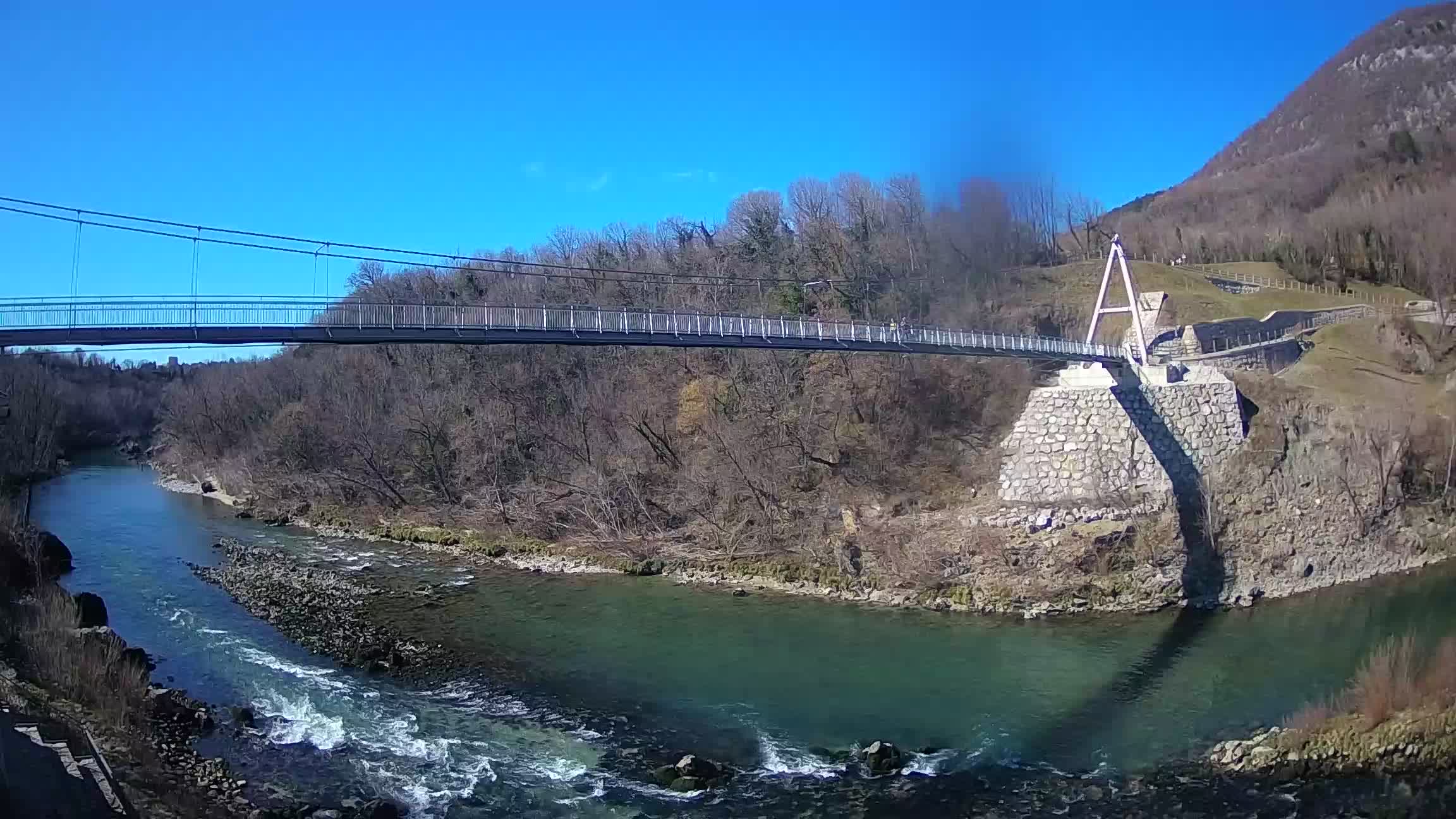 Passerelle sur la rivière Soča livecam Solkan