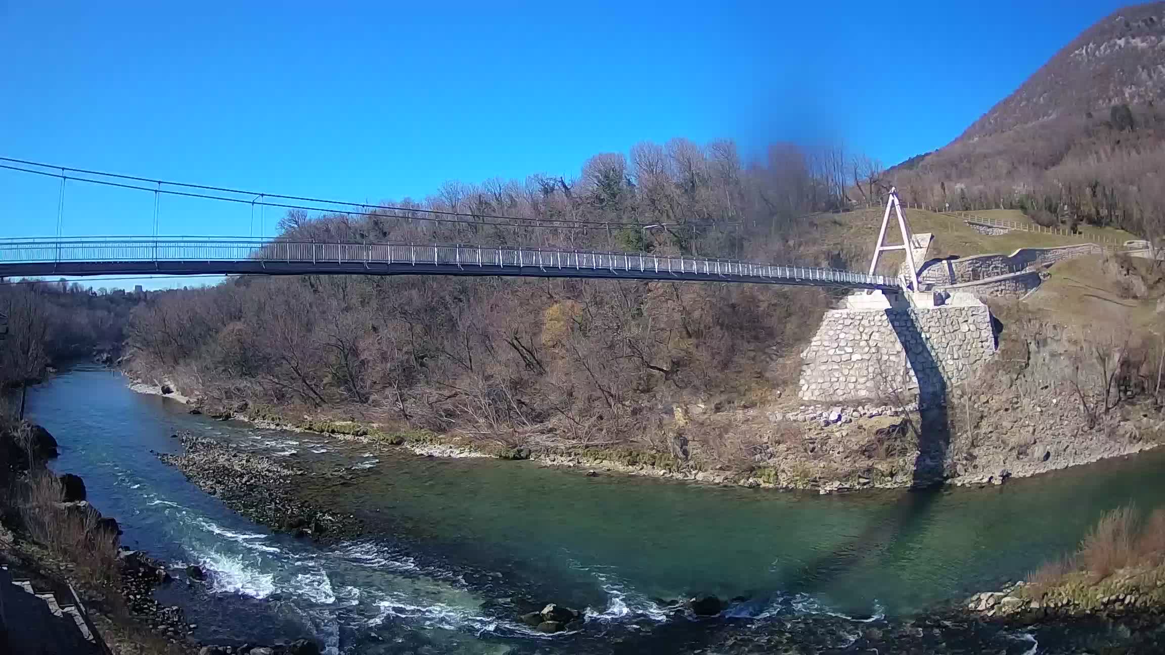 Passerelle sur la rivière Soča livecam Solkan